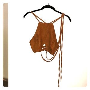 Suede crop top
